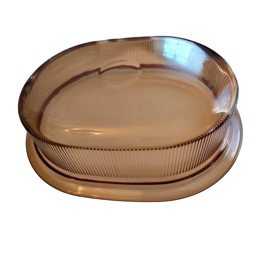 Vision‎ Corning Amber Glass Covered Casserole Dish w Lid V24C